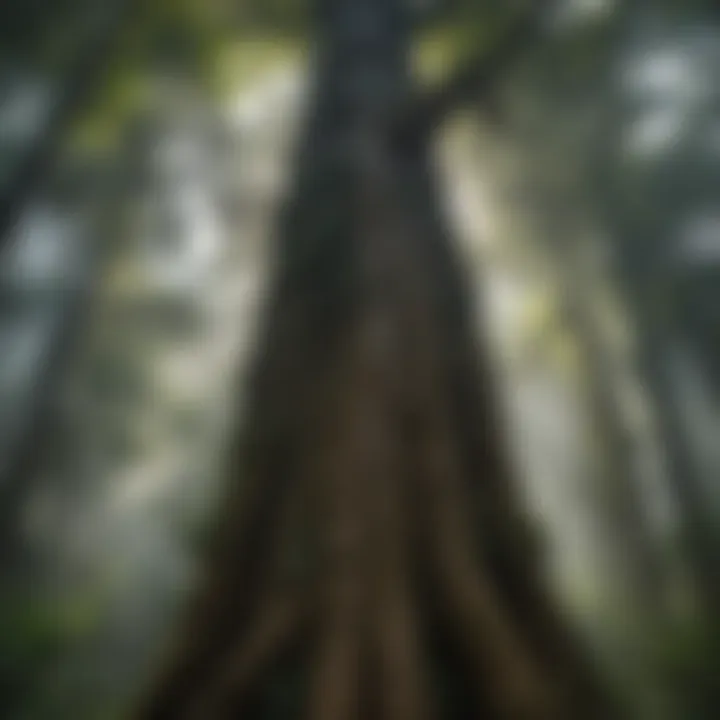 Majestic towering tree in the rainforest