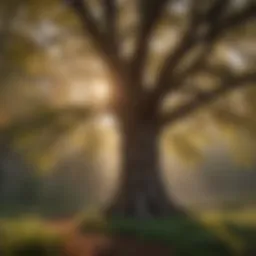 Majestic tree canopy at sunset