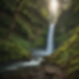 Majestic Waterfall in Columbia River Gorge