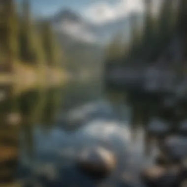 Serene Alpine Lake in Sierra Nevada Wilderness Glistening Alpine Lake amidst Sierra Nevada