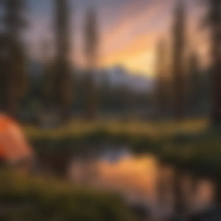 Sunset Glow over Mammoth Lakes Pack Outfit campsite