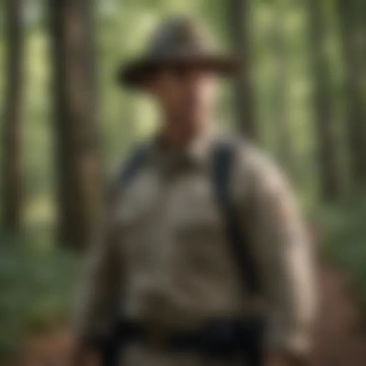 Ranger patrolling trails in Maryland park