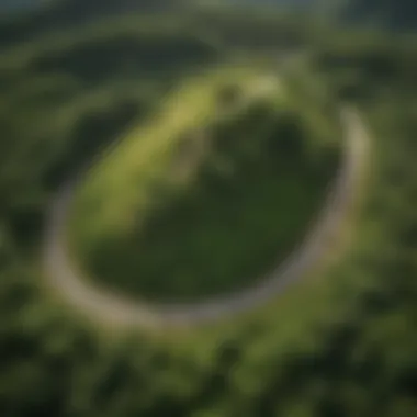Lush Greenery and Trails of Max Patch Mountain Aerial view showcasing the lush greenery and trails of Max Patch