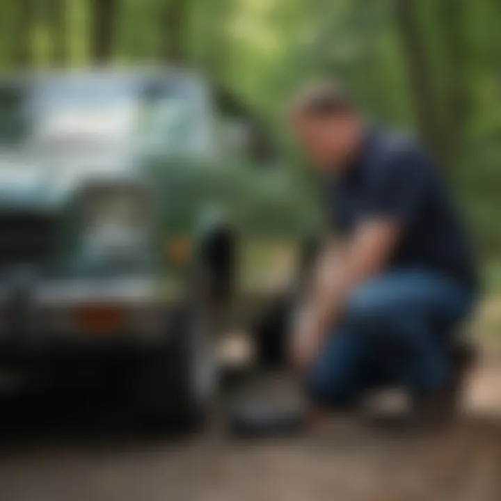 Mechanic inspecting car in Rochester, MN