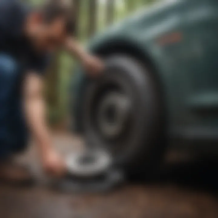 Precision Brake System Maintenance by Expert Mechanic Mechanic replacing worn brake pads