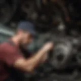 Mechanic working on engine in Rochester, MN