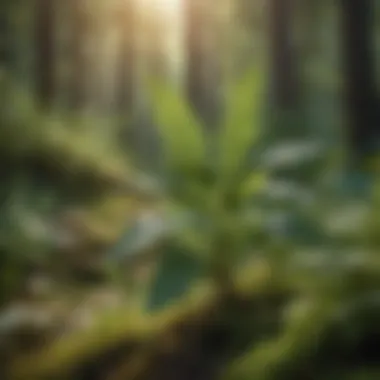 Close-up of a medicinal herb in its natural habitat.