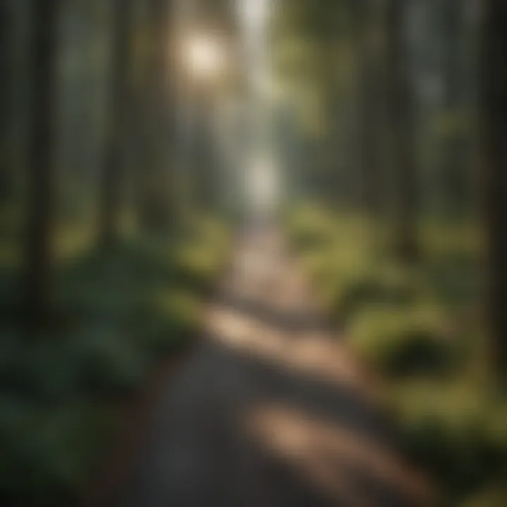 Pathway of Reflection A path winding through a memorial forest, inviting visitation and reflection