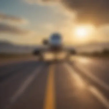 Flight operations at Mesa Airport runway