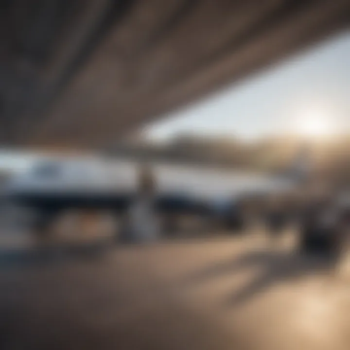 Passengers boarding a plane at Mesa Airport gate