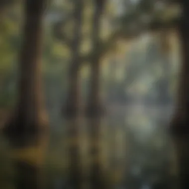 Majestic Cypress Trees Reflecting in the Water Majestic Cypress Trees in Orlando Natural Park