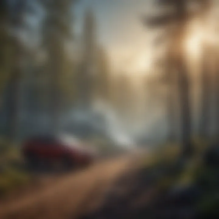 Methane Emissions Consequences Illustration showcasing methane emissions from industrial sources affecting the environment