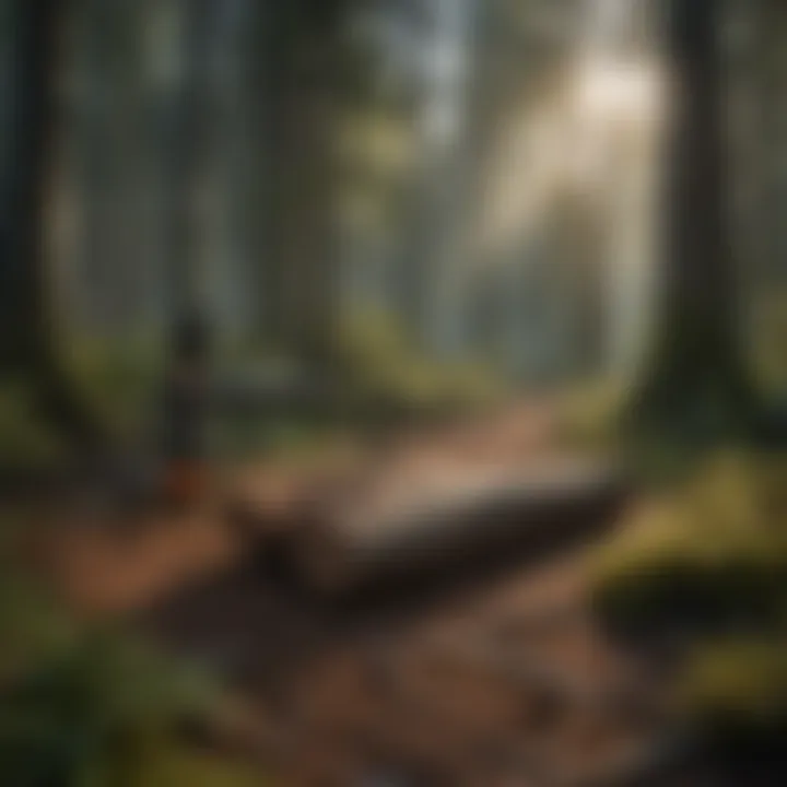 Tools used for tree height measurement in a forest setting