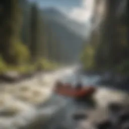 Raft navigating through stunning rapids