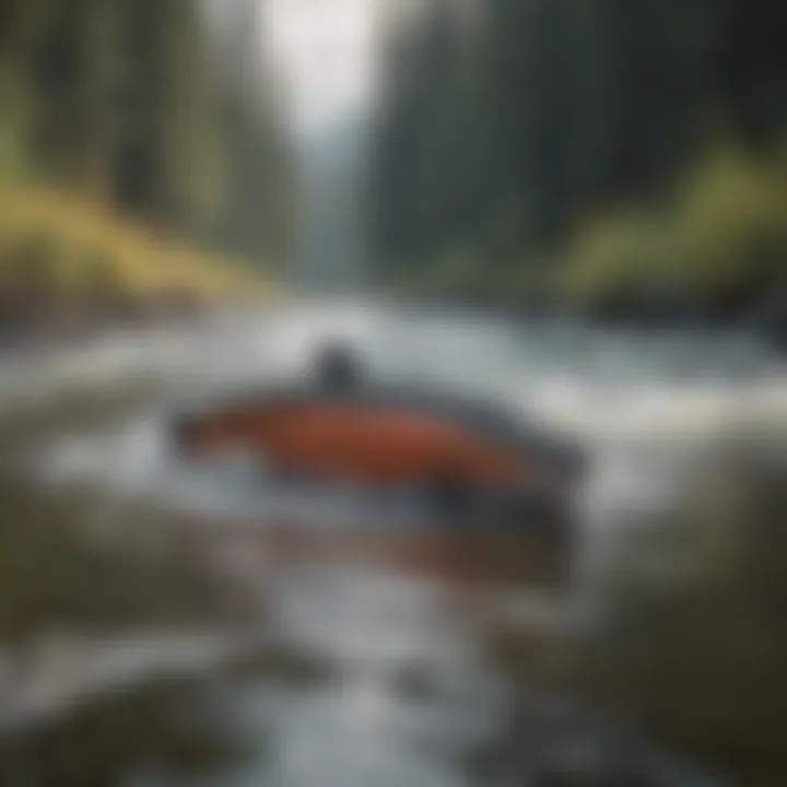 School of Salmon migrating through Alaskan rivers