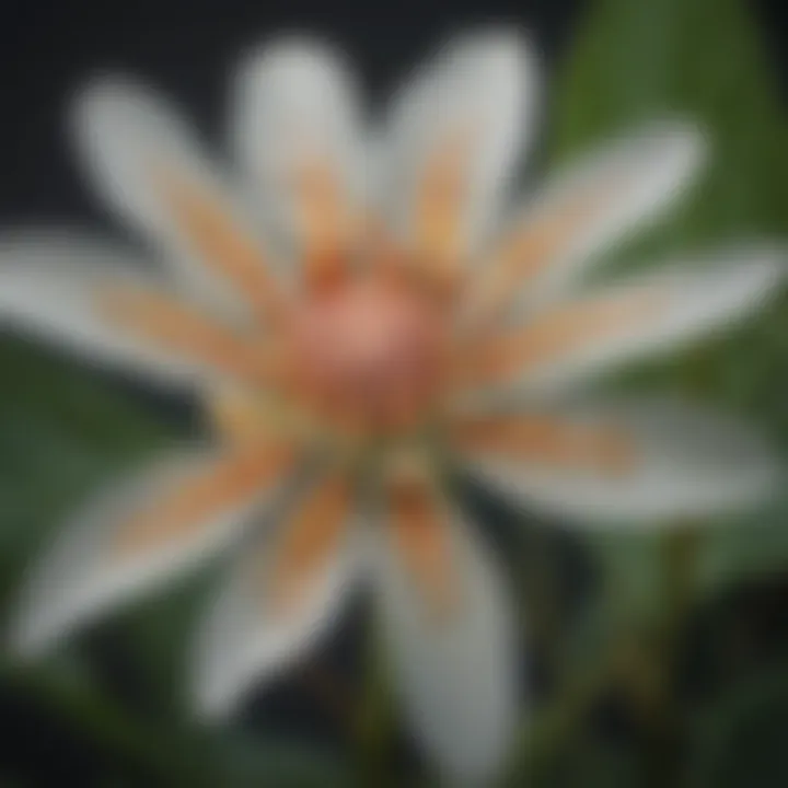 Milkweed flower close-up showcasing intricate patterns