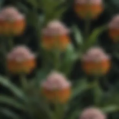 Detailed illustration of different milkweed species highlighting their variations