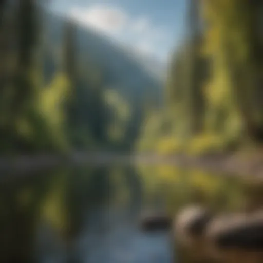 Tranquil Minturn river with anglers casting lines