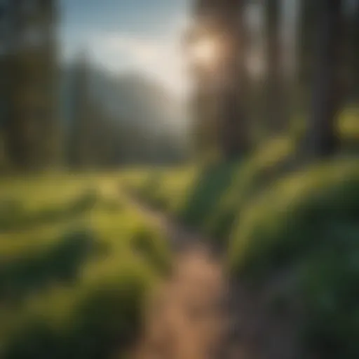 Scenic view of a hiking trail in Missoula with mountains in the background