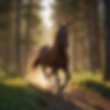 Graceful Gallop: Exploring Missoula's Scenic Trails Majestic horse galloping on Missoula's scenic trail