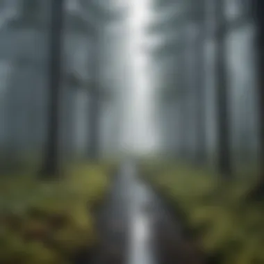 Misty Forest Enveloped in Polluted Haze Misty Forest Enveloped in Polluted Haze