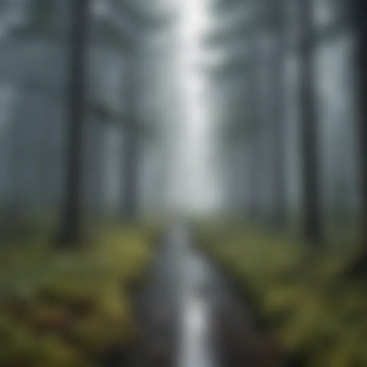 Misty Forest Enveloped in Polluted Haze Misty Forest Enveloped in Polluted Haze