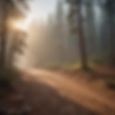 Scenic drive through misty Pikes Peak landscape