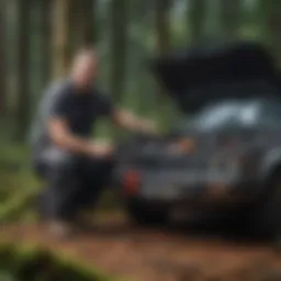 Modern diagnostic equipment in mechanic service