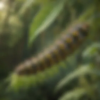 Monarch Butterfly Caterpillar Feeding
