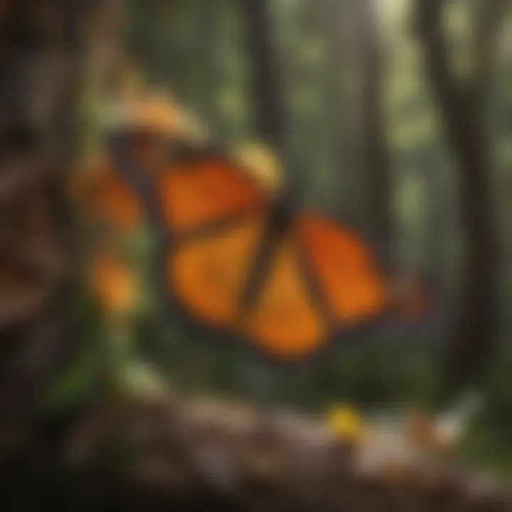 Monarch Butterfly Emerging from Chrysalis