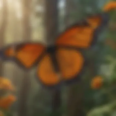 Majestic Monarch Butterfly in Flight Majestic Monarch Butterfly in Flight
