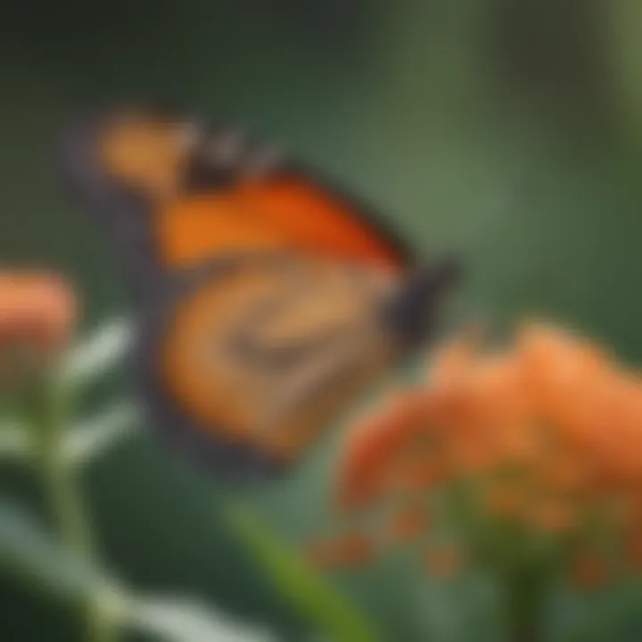 Monarch Butterfly Resting on Milkweed