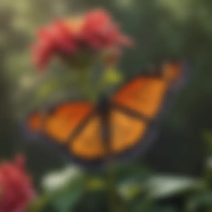 Monarch butterfly resting on a vibrant flower