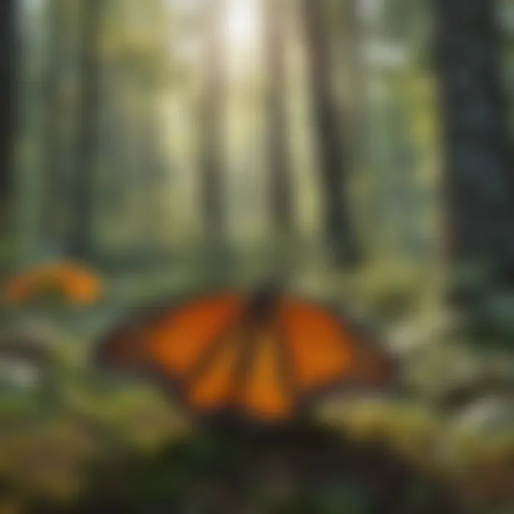 Tracking Device on Monarch Butterfly Innovative tracking device attached to a monarch butterfly, highlighting advancements in wildlife monitoring.
