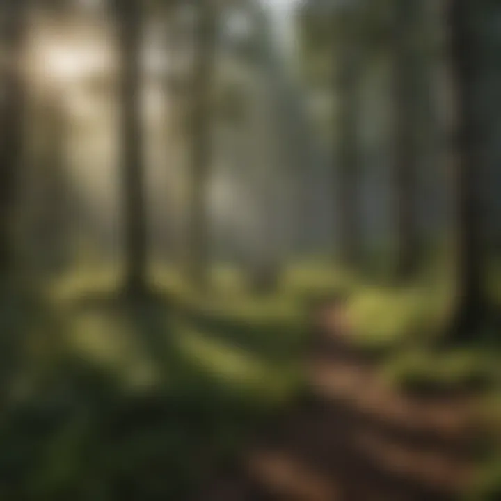 A group of conservationists conducting a field study in a woodland area