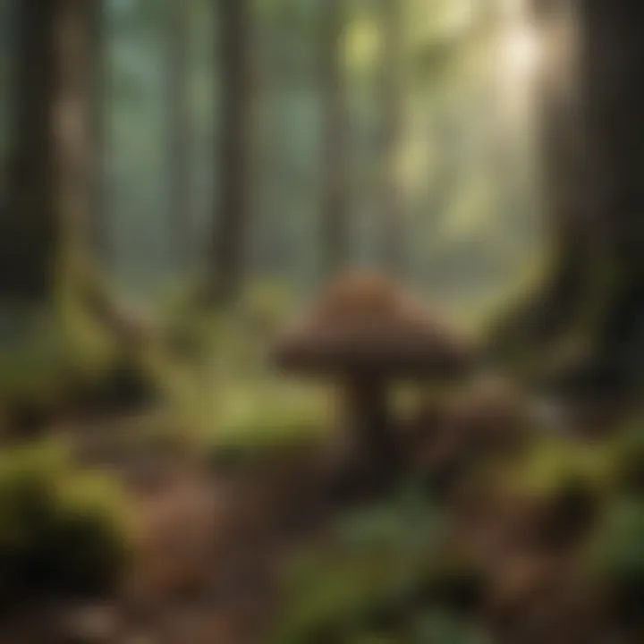 Lush forest habitat suitable for morel mushrooms