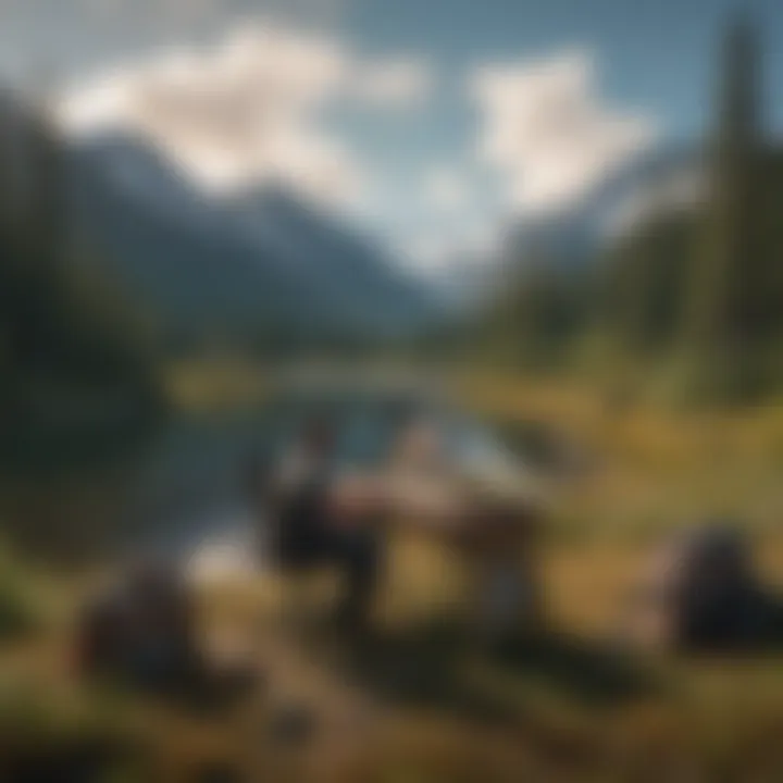 A remote office setup in a scenic Alaskan landscape representing remote work options.