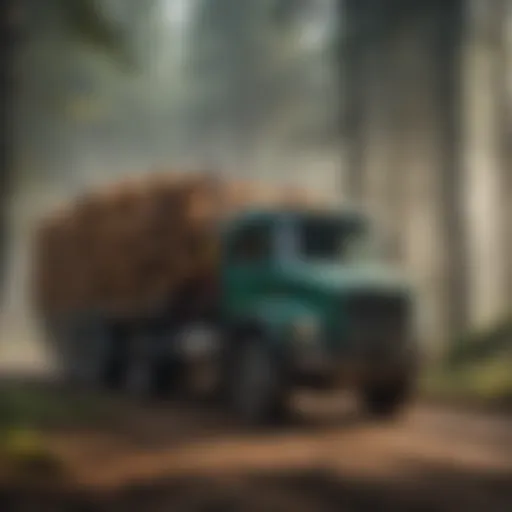 Forestry vehicle transporting equipment