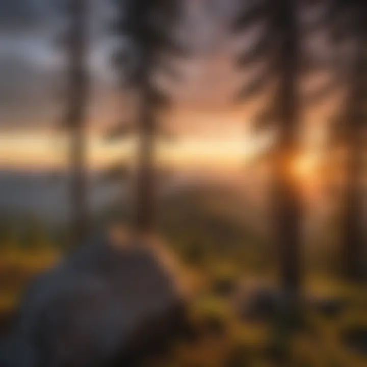 Golden Hour Majesty Sunset casting a golden glow on Mount Mitchell