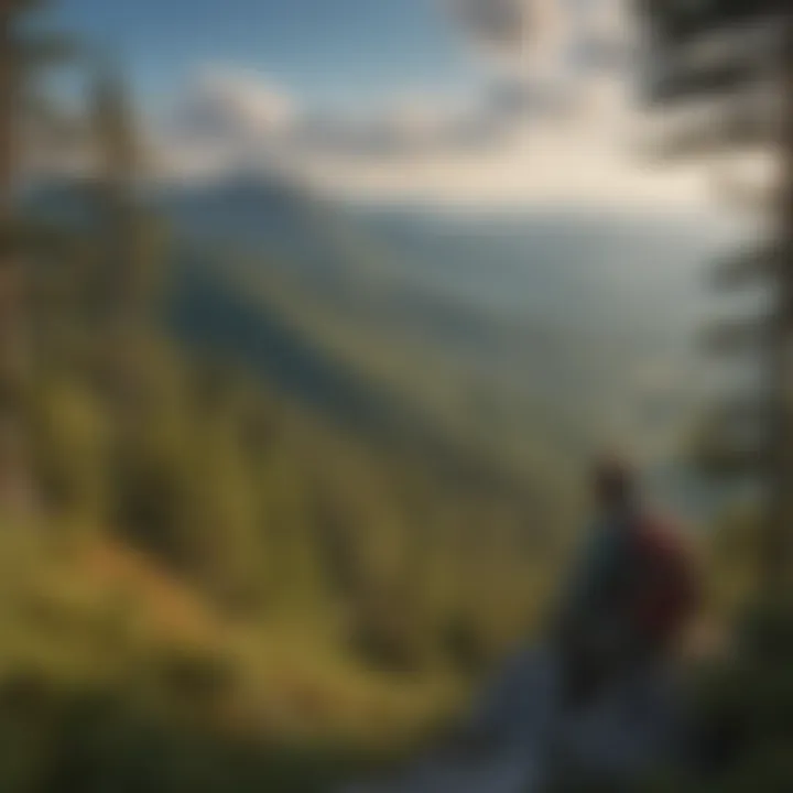 Wilderness Wonder Hiker overlooking the vast wilderness from Mount Mitchell