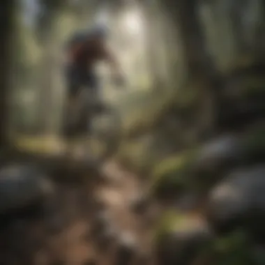 Rider conquering a rocky mountain trail