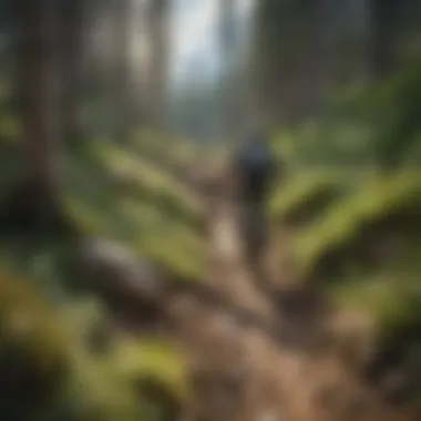 Challenging Rocky Terrain Rider navigating rocky terrain on a challenging trail