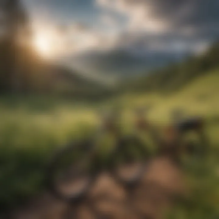 Panoramic view of the mountains surrounding biking trails