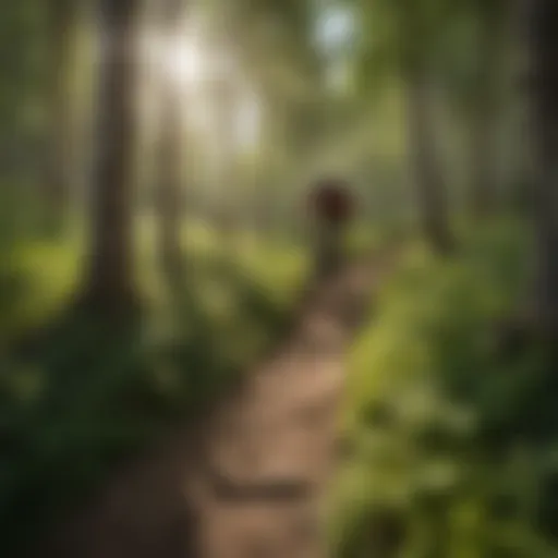 Scenic Mountain Biking Trail Scenic mountain biking trail in Crested Butte with lush greenery