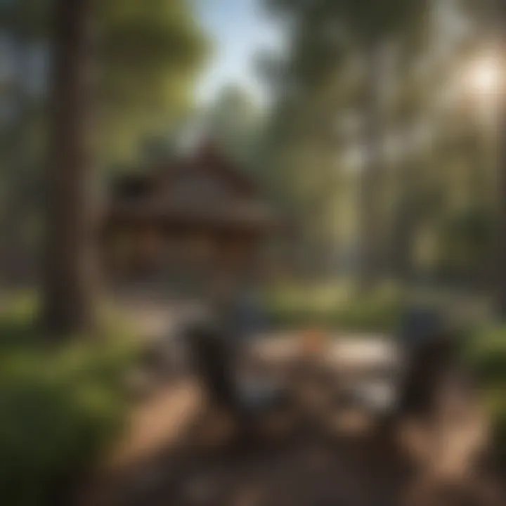 Outdoor seating area of a Mountainair NM lodging option