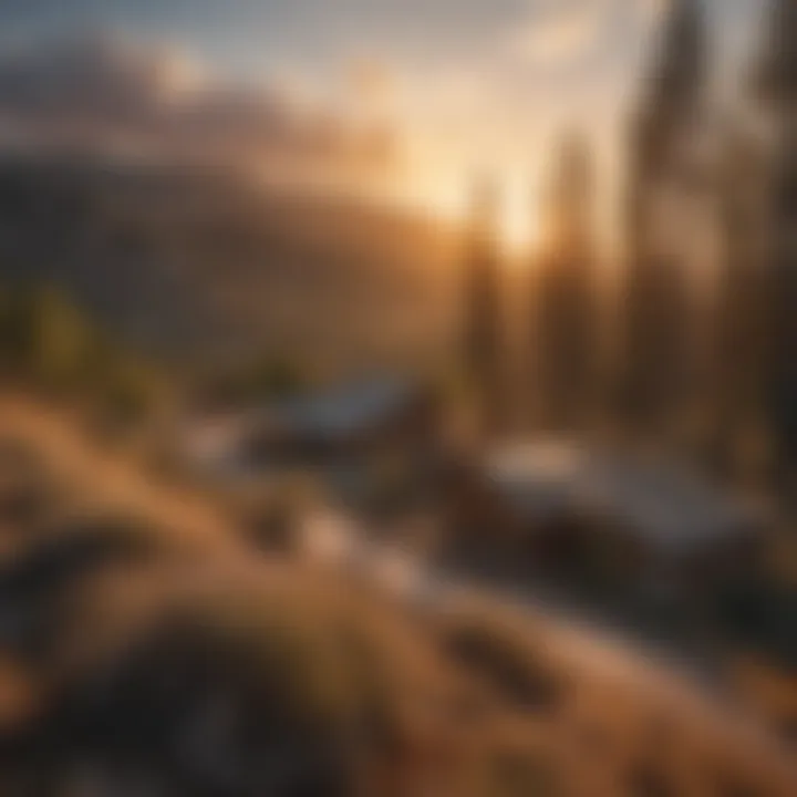 View of Mountainair NM lodging at sunset