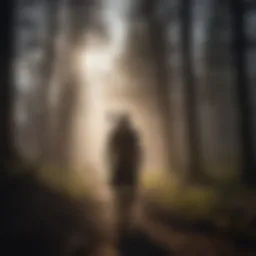 Silhouettes of mourning Native American figures