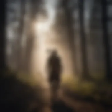 Silhouettes of mourning Native American figures
