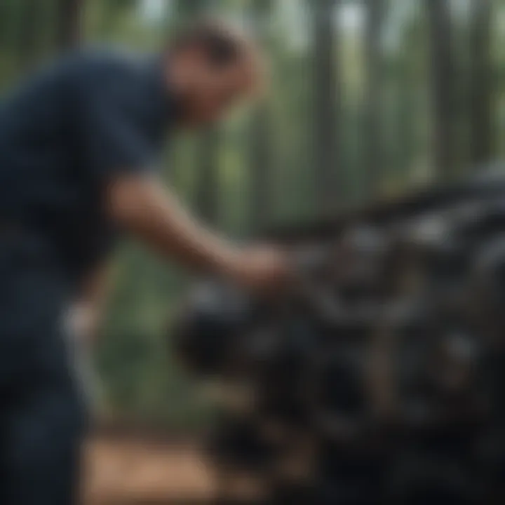 Technician inspecting a vehicle's transmission system with precision and expertise.