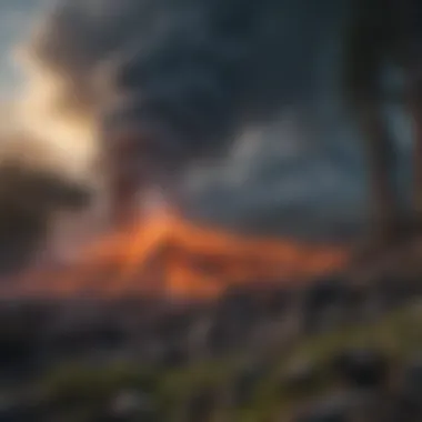Close-up of volcanic activity as seen through the web cam